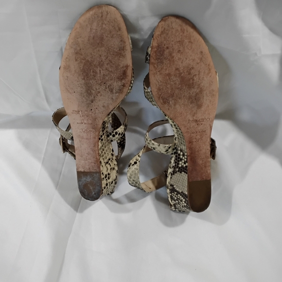 Jimmy Choo Wome's Brown and Cream Sandals with Ankle - Picture 10 of 11